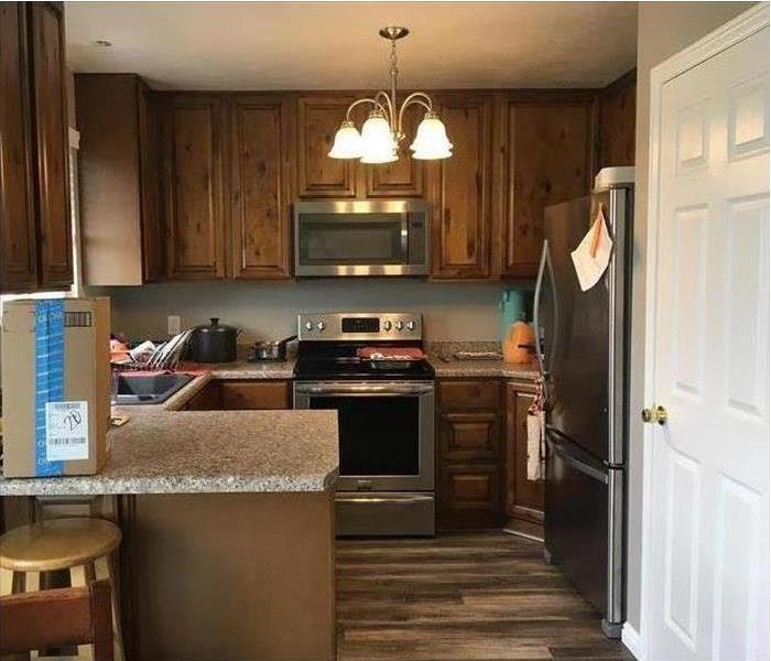 Cleaned kitchen after fire damage