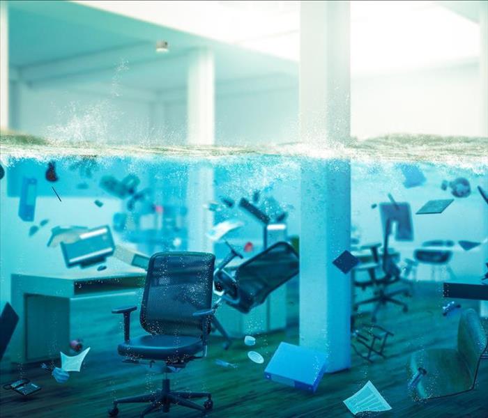 Image of a flooded office