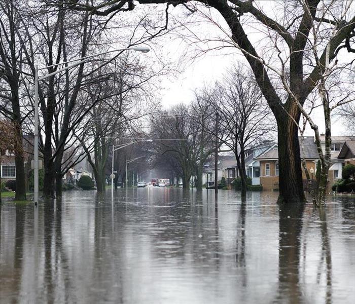 Image of a flooded neighborhood. 