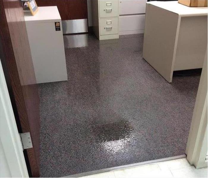 Office with water damage.