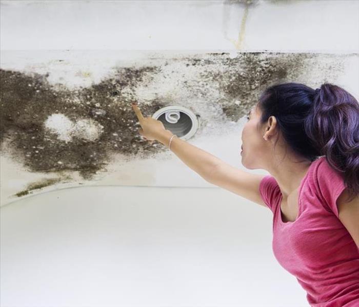 Homeowner discovers mold on her ceiling